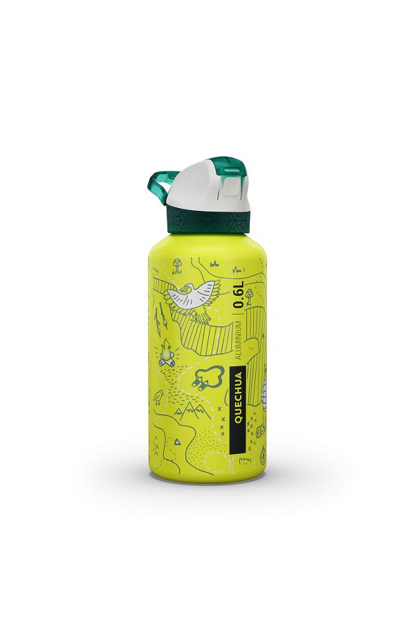 Decathlon-Aluminum Flask - with Straw / 0.6 Liters - Graphic Pattern - 900 1