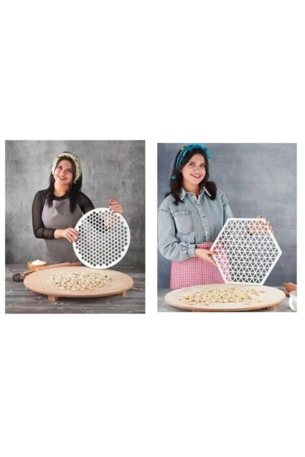 VİP AHMET-Practical Hexagonal and Triangular Ravioli Mold Dough Cutting Apparatus XL 40 cm Set of 2 1