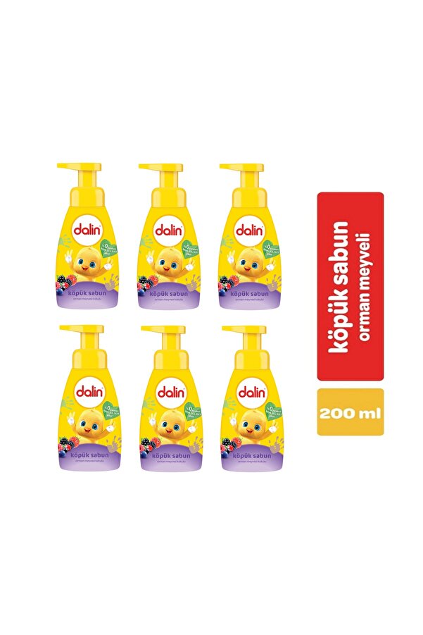 Dalin Çocuk Köpük Sabun Orman Meyvesi Kokulu 200 Ml X 6 Adet