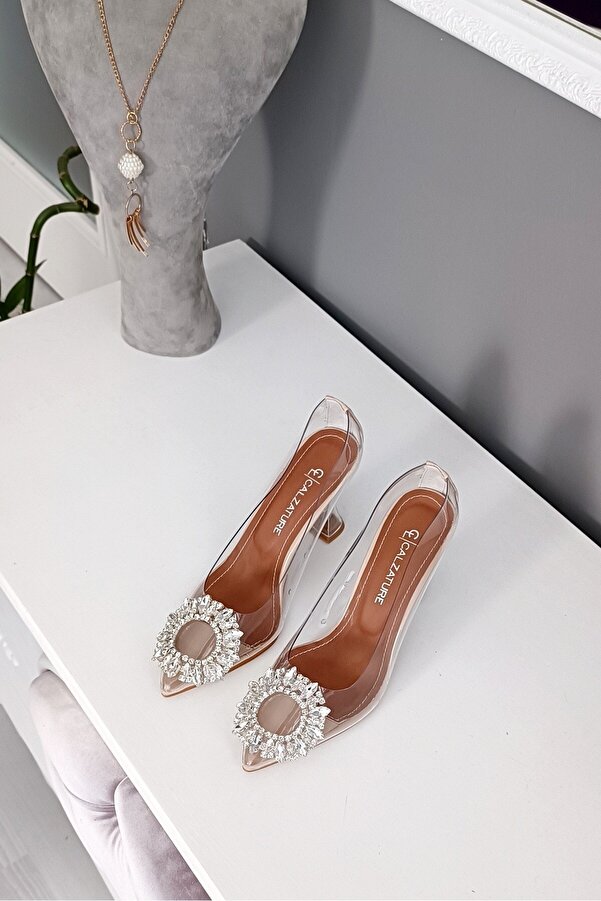 LA CALZATURE Transparent Skin 9cm Champagne Heels Stiletto Women's