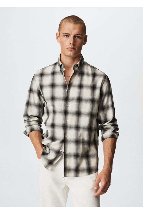 MANGO Man-Checkered Cotton Regular Fit Shirt 1