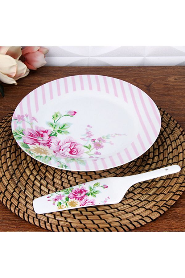 Ün-Ev-Cake Serving Plate with Porcelain Spatula 1