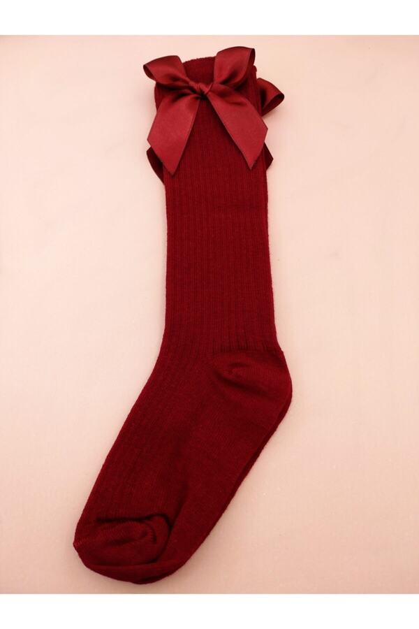 BUKAWEAR Diz Altı Bebek Ve Çocuk Çorabı Aksesuarlı Fiyonklu