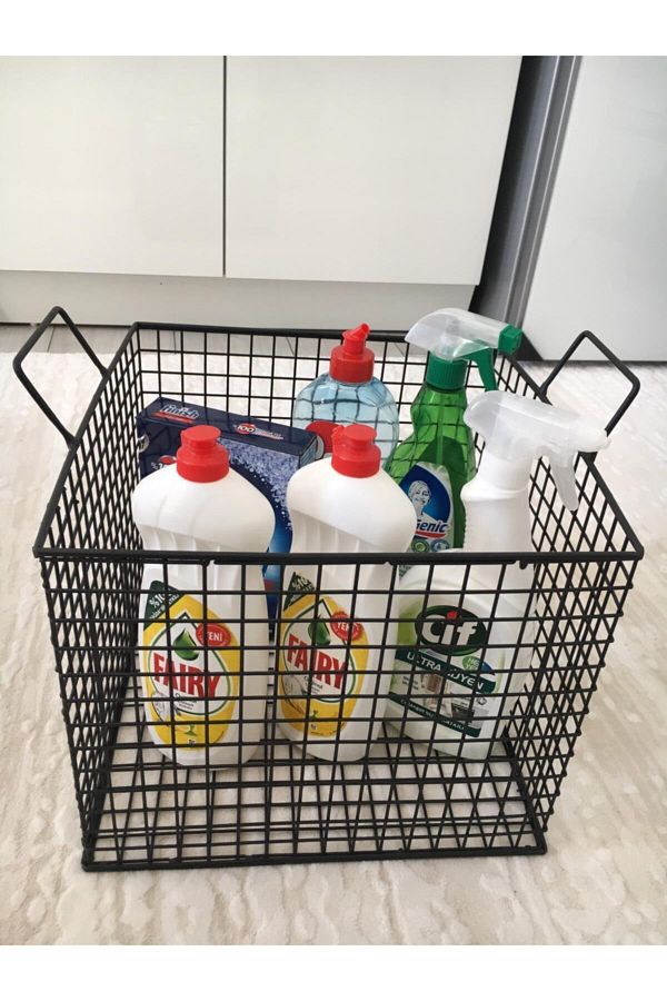 GO DEKOR-Metal Square Organizer - Multi-Purpose Wire Basket (Storage Container) 1