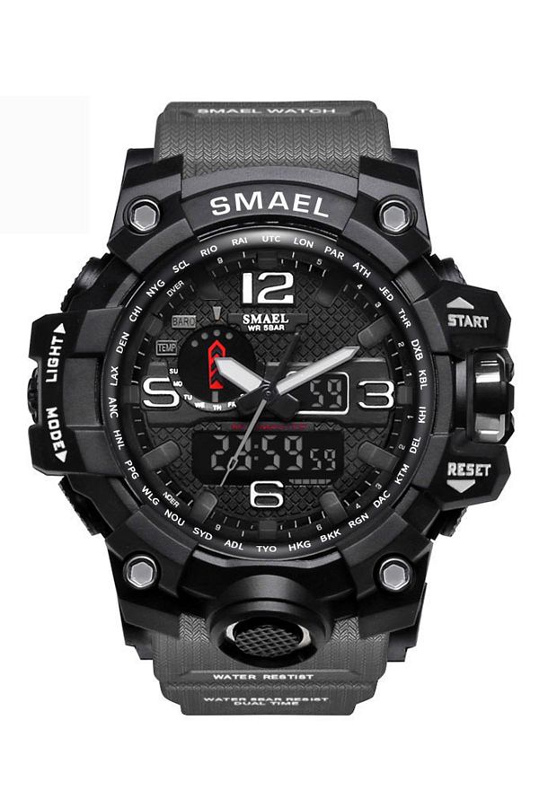 SMAEL Men s Wristwatch Analog Digital Sports Black Fashion Trend Watch Gray Color 1545 Trendyol