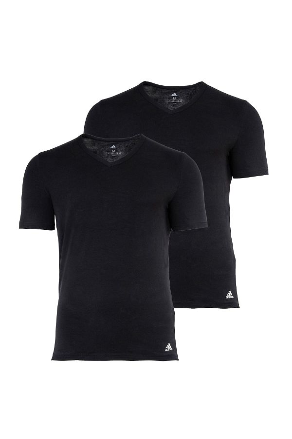 adidas-Herren T-Shirt, 2er Pack - Active Flex Cotton, V-Ausschnitt, uni 1