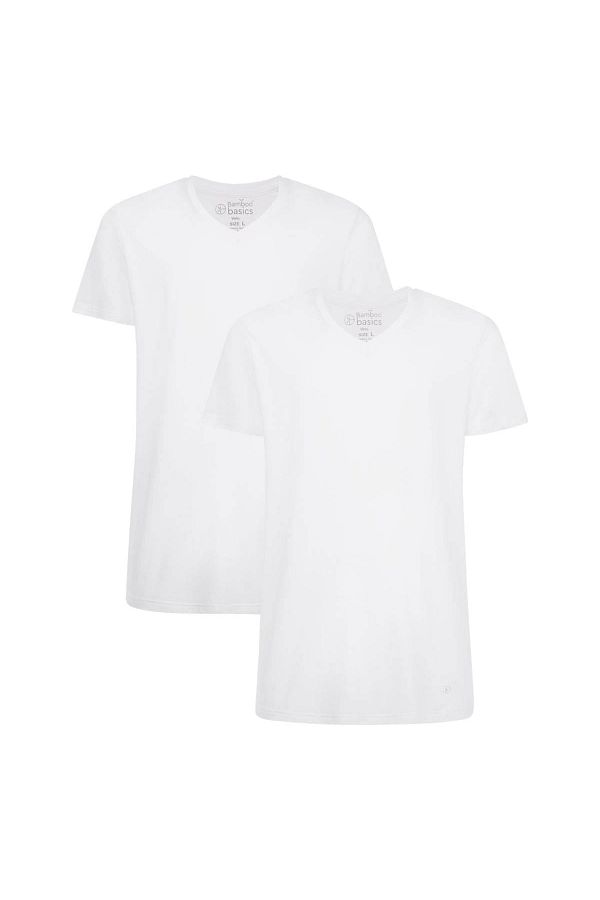 Bamboo Basics-VELO Herren Modification – 2er-Pack, Unterhemd und V-Ausschnitt-Single-Jersey 1