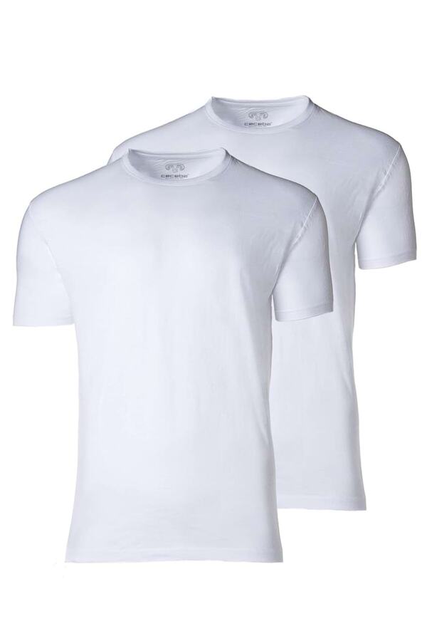 Ceceba-Herren American T-Shirt, 2er Pack - Rundhals, Kurzarm, Baumwolle, uni 1