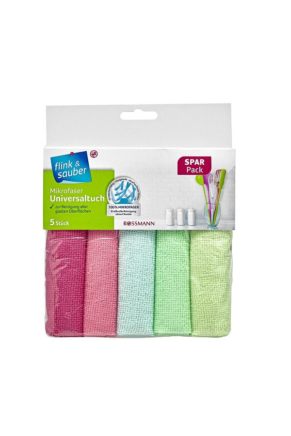 Flink Sauber-Flink & Sauber Microfiber Dusting Cloth Microfiber Pack of 5 1