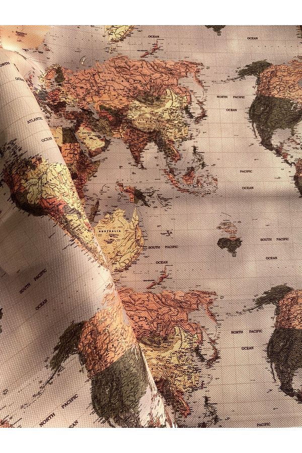 Favor-Mink Map Patterned Fabric Fvr-2315 1