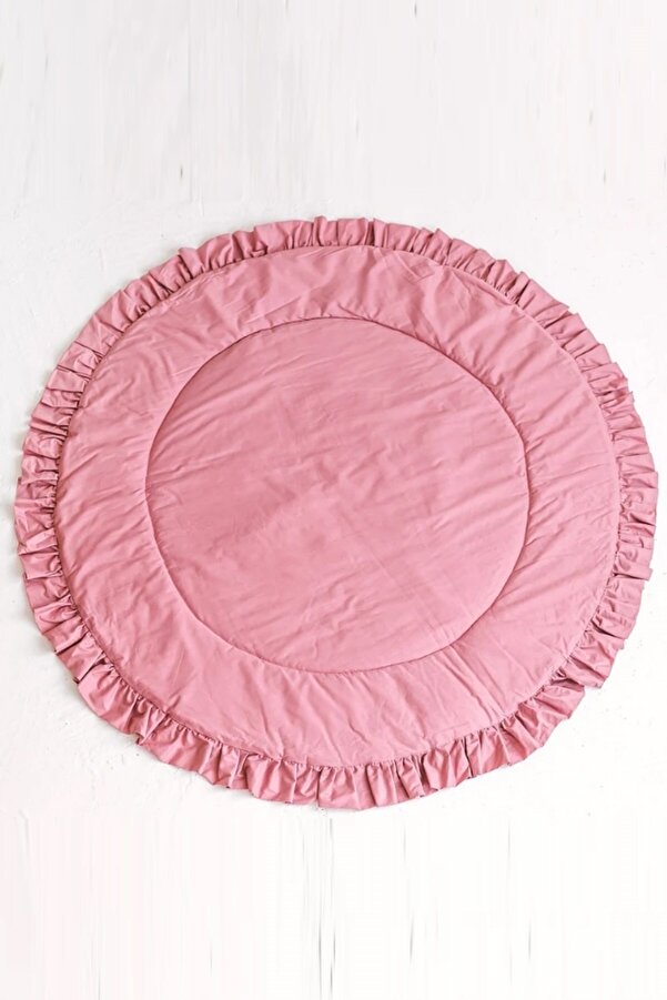 Jaju Baby Fırfırlı Pudra Oyun Halısı / Oyun Matı Bebek Ve Çocuk Matı 120x120