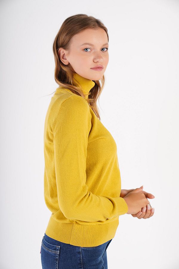 Yellow cotton turtleneck store
