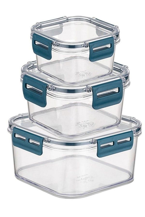 Buffer-® 3-Piece Practical Silicone Seal Sturdy Stackable Storage Containers with Leak-Proof Lids 1