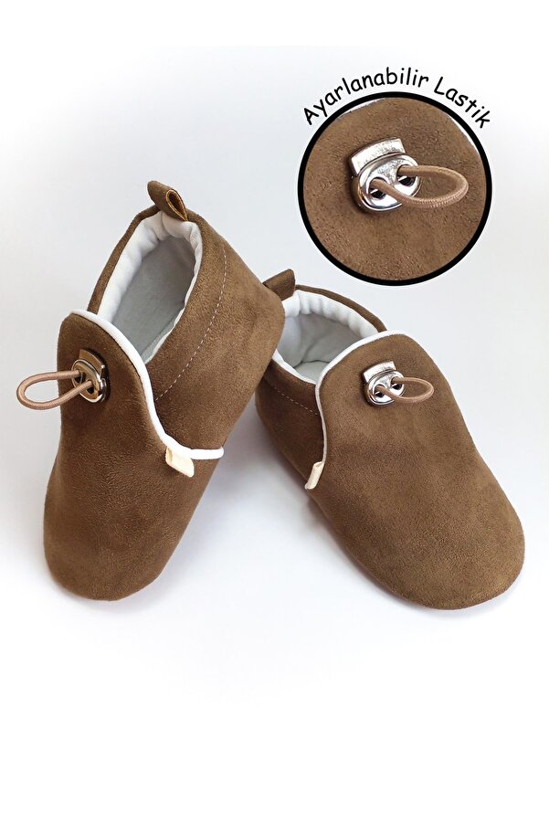 Tiny Feet Vizon Kadife Kaydırmaz Taban Bebek Patik