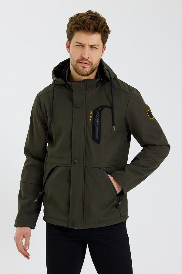 PAGANNİ-Water and Windproof Softshell Men's Coat with Fur Inside 1