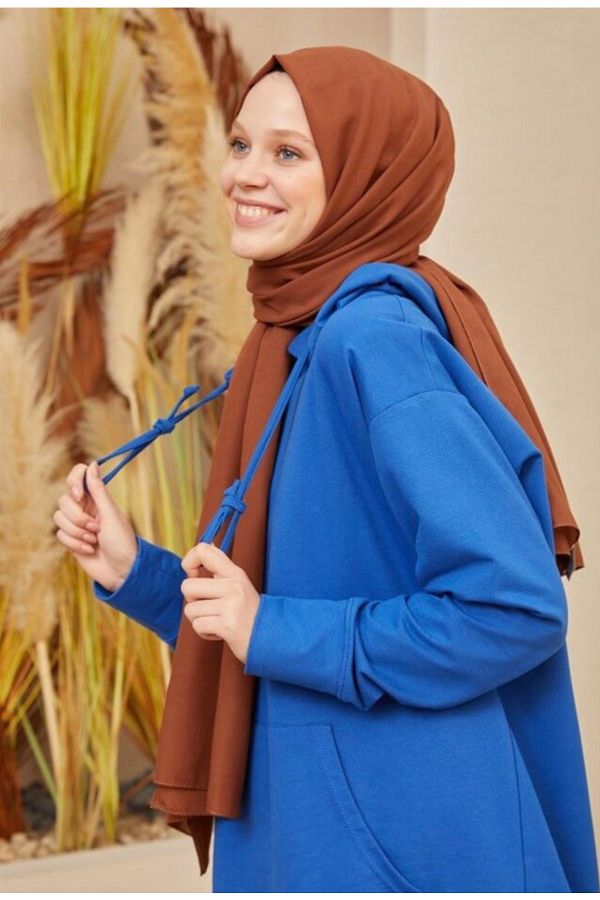 Mides scarf-Hijab Cotton Crash Jazz Shawl Model-Hot Chocolate 1
