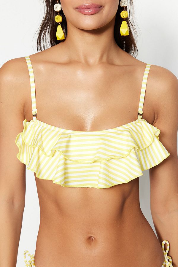 Strapless flounce bikini top clearance