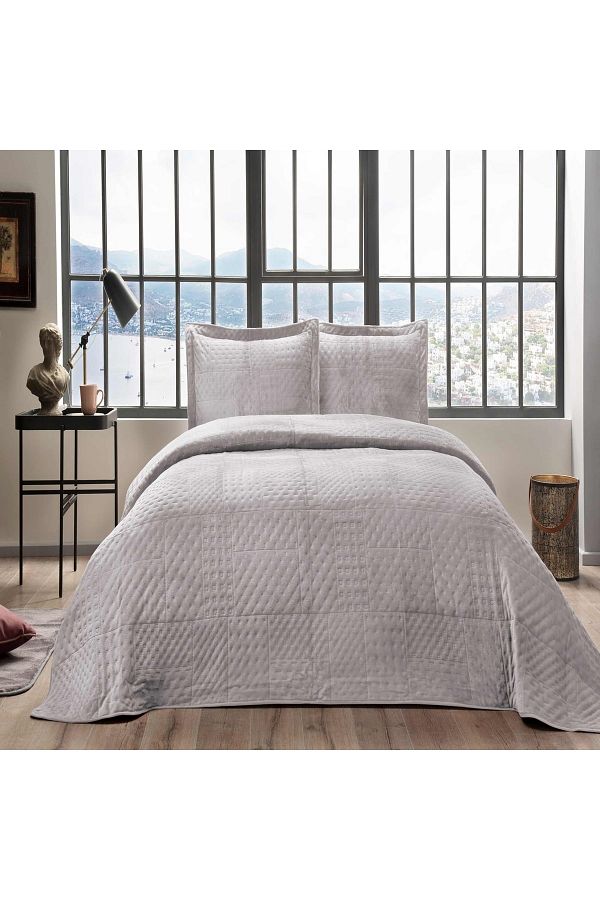 Taç-Alvin Double Bedspread Set Gray 1