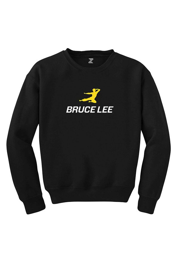 Z zepplin Bruce Lee Yellow Man Black Sweatshirt Trendyol