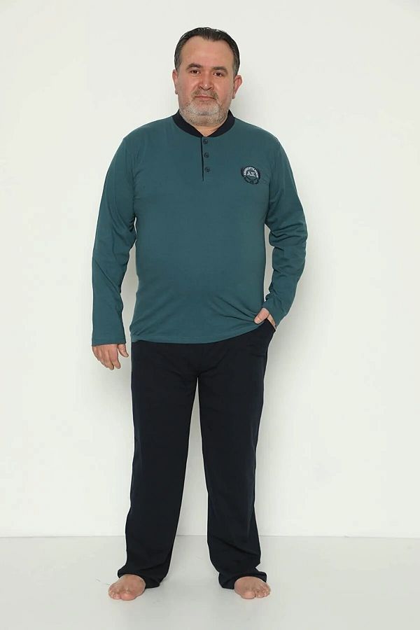 OverPazar-Ανδρικά Σετ Πυτζάμες Plus Size Xl 2xl 3xl 4xl Μέγεθος Πυτζάμες Ανδρικές Πυτζάμες Plus Size 1