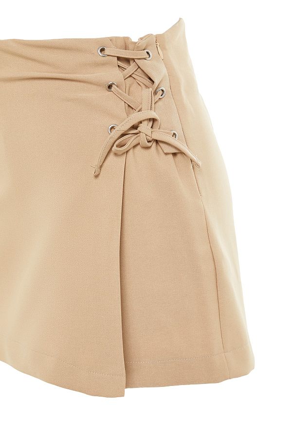 Khaki eyelet skirt top