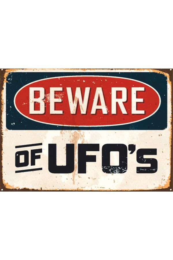 Sav Moda-Ufo Themed Retro Poster - Written Ufo Text and Ufo Space Chart 1