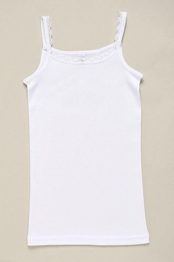 ZEYZEY KIDS-Girl's White 3-Piece Ribbed Girl's Tank Top 1