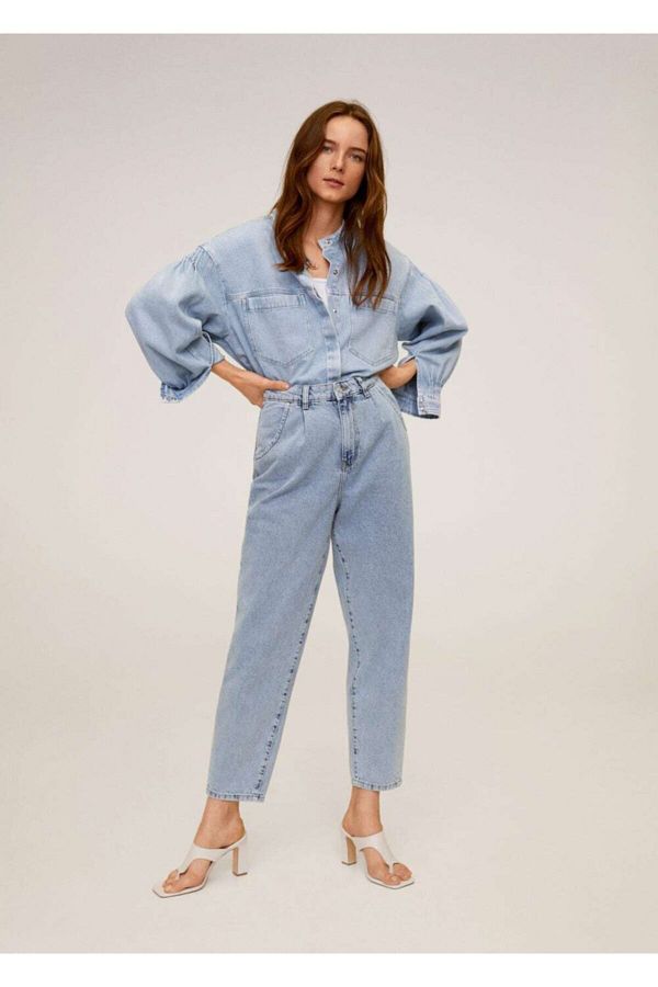 MANGO Women s Light Blue Slouchy Regina Jean Trousers67004758 Trendyol