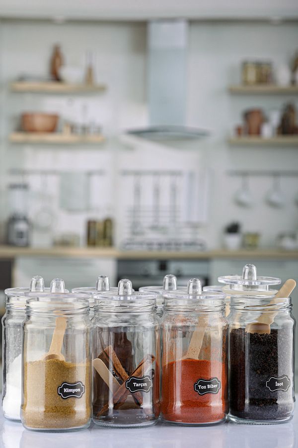 Glass spice hot sale jar set