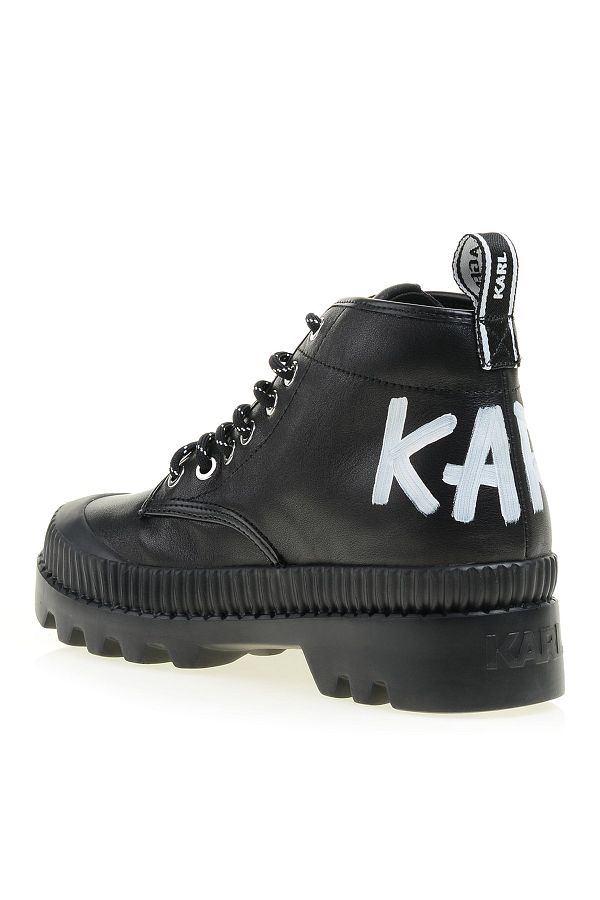 Karl Lagerfeld Black Leather Women s Boots Kl45230000 Trendyol