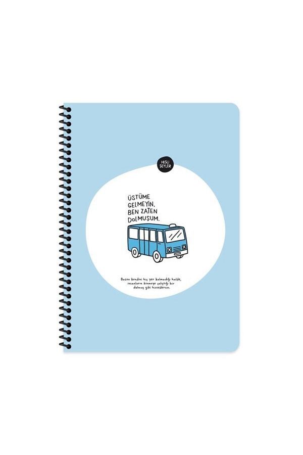 Hisli Şeyler-A4 80 Sheets Checked Notebook - Don't Come Over Me I'm Already Full 1