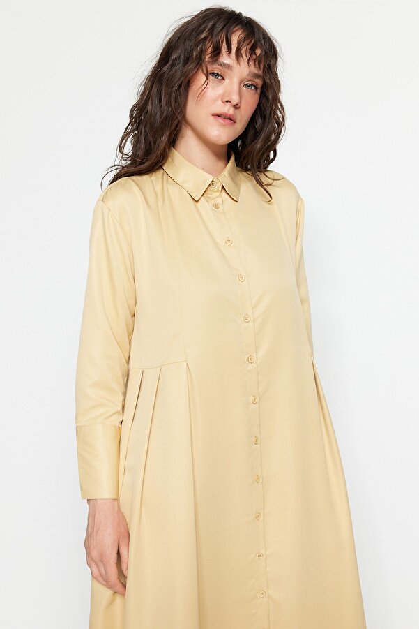 Gelbes hemdblusenkleid Clearance