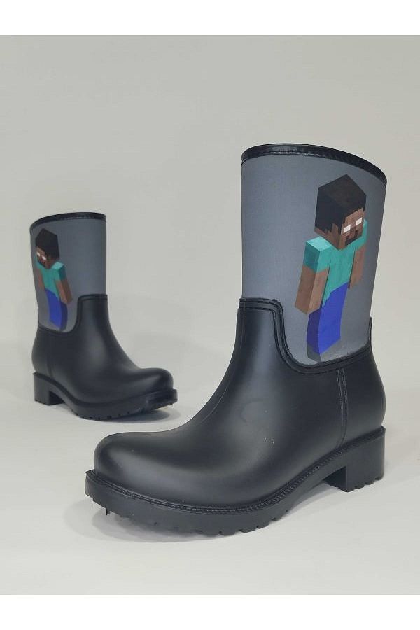 Sea Blue Minecraft Waterproof Children s Youth Rain Boots 12 Trendyol