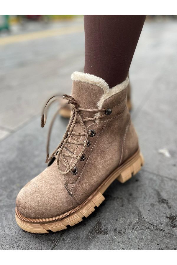 Punto Ankle Boots Beige Flat Trendyol