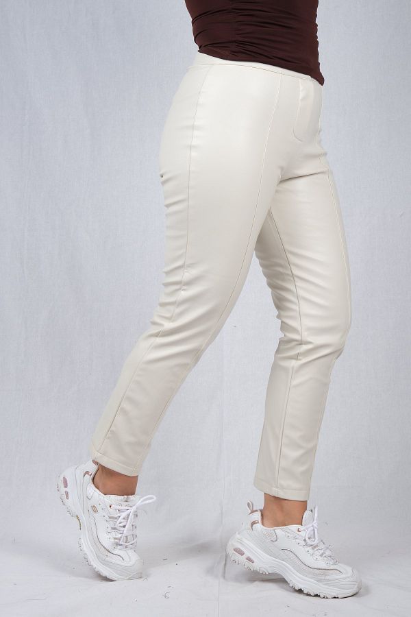 White leather trousers womens cheap
