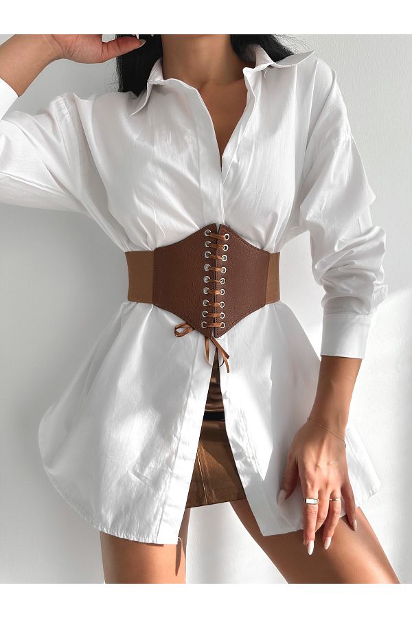 coaksco-Tan Corset Belt - Elastic and String 1