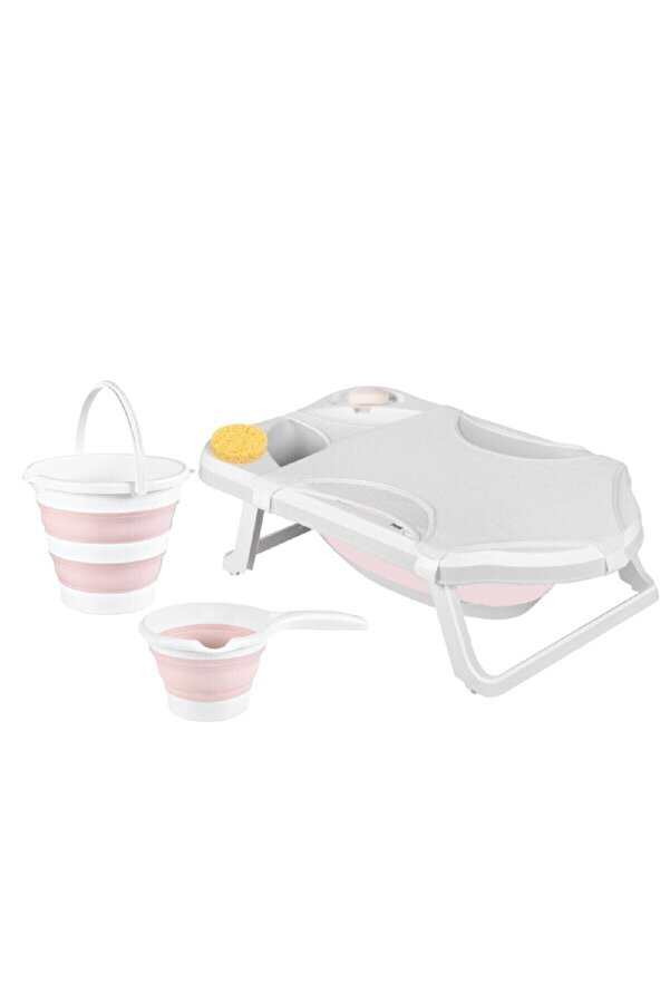 Sepetkitchen Fileli Katlanabilir Banyo Seti Pudra 5 Li Set