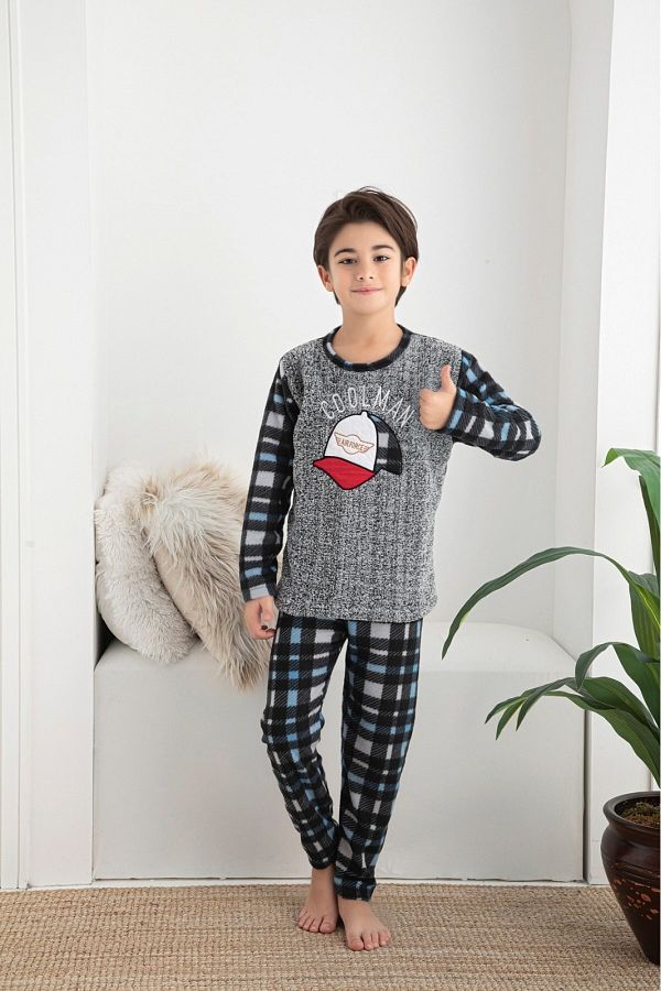 Asel Boy s Plush Fleece Pajama Set Trendyol