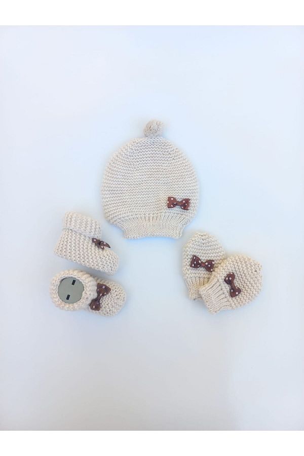 Alingo-Knitwear Beret Gloves Booties Set 1