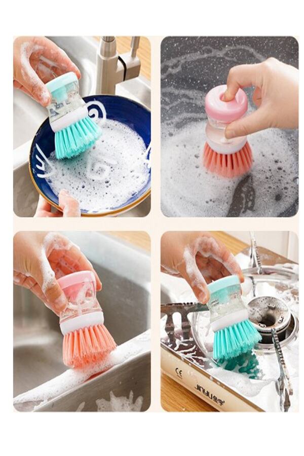 AYACO-Multifunctional Practical Dishwashing Brush with Detergent Tank 1