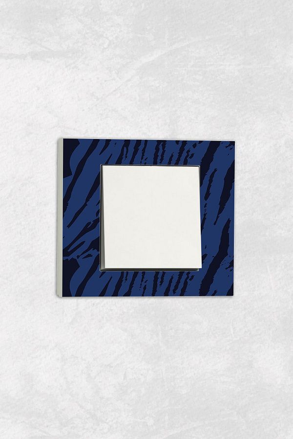 markcat-Ovivo grano UV Printed Zebra Pattern White Single Decorative Switch Socket Frame Set 1
