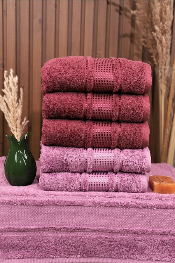 Ozdilek Colourist 6 Piece Cotton Highly Water Absorbent 50 90 Hand and Face Towels Trendyol