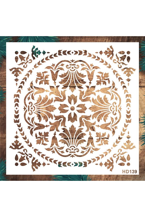 STENCİLTASARIM-Stencil Design Hd139 Wall Wooden Glass Painting Pattern 1
