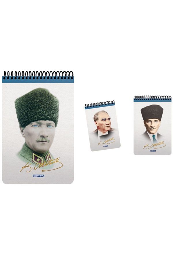 Gıpta-Ataturk A4 100 Yp Lined Cardboard Kp Top Spiral Notebook 1