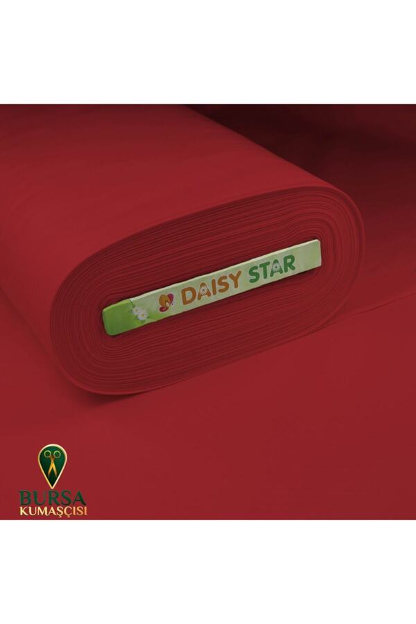 Bursa Kumaşçısı-Duck Linen Fabric Solid Colors Red 1