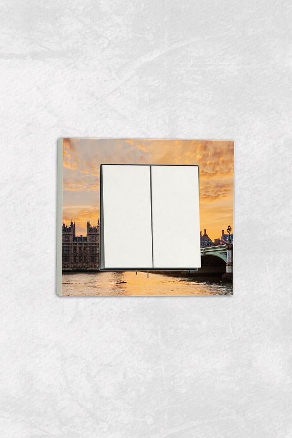 markcat-Ovivo Grano (Double Switch Socket) UV Printed Bridge Pattern White Commitator Frame Included 1