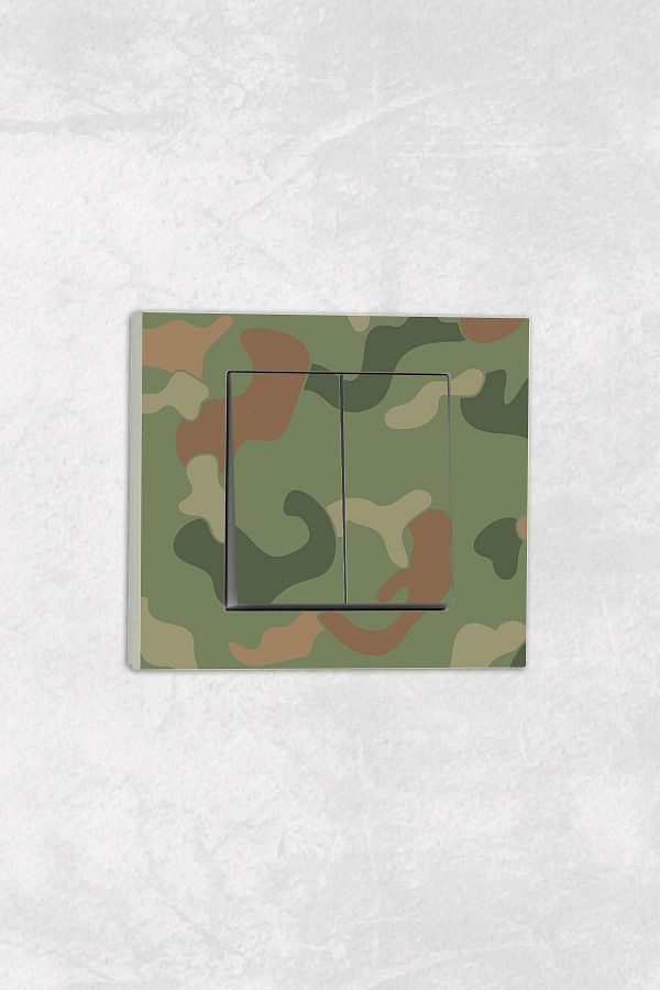 markcat-Ovivo Grano (Double Switch Socket) UV Printed Camouflage Pattern White Commitator Frame Included 1