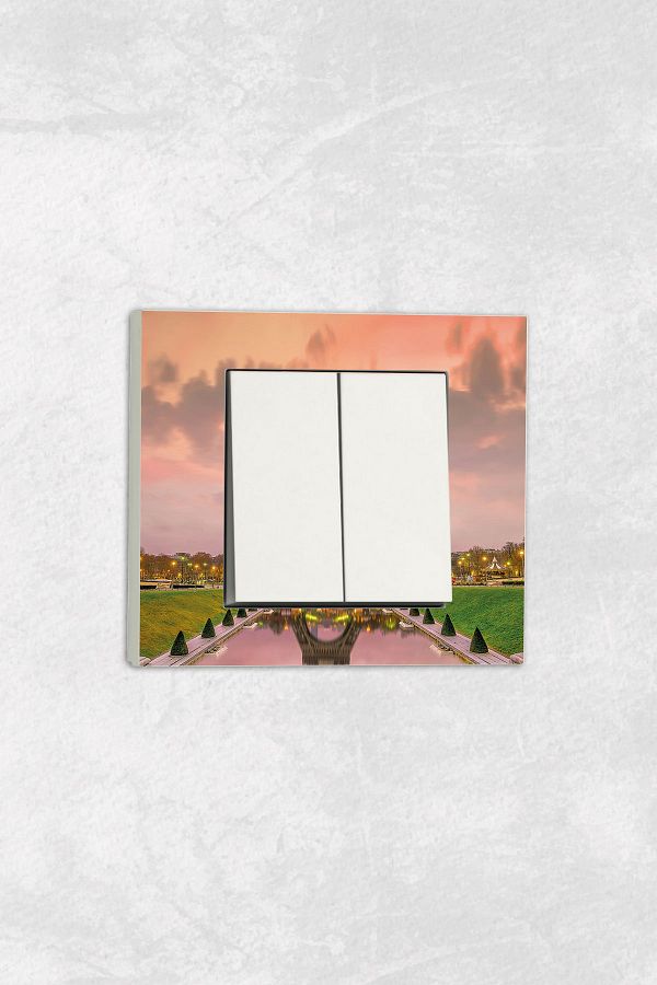 markcat-Ovivo Grano (Double Switch Socket) UV Printed Eiffel Concept White Commitator Frame Included 1