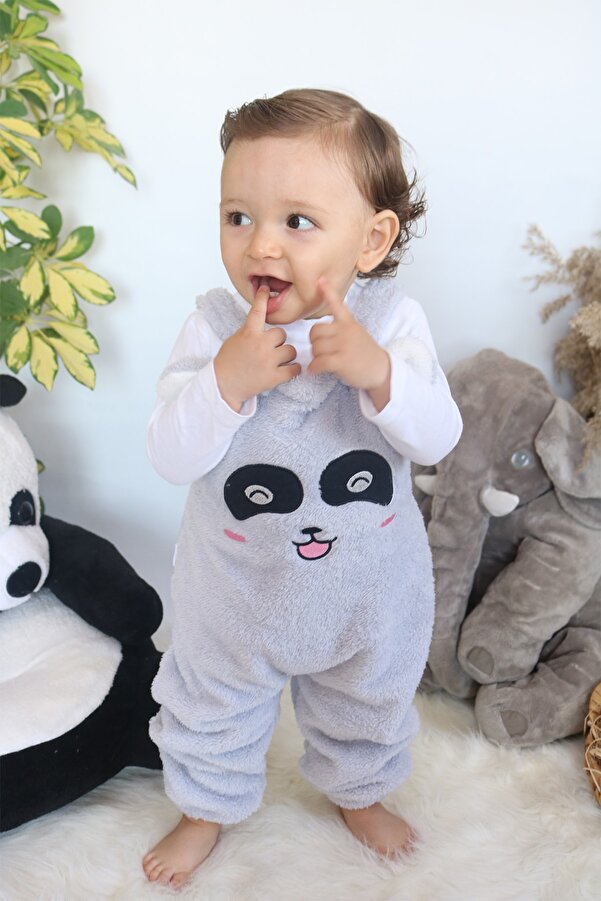 Baby Animals Welsoft Peluş Unisex Fermuarlı Bebek Uyku Tulumu Bebek Tulumu Çocuk Tulumu Çocuk Kostümü