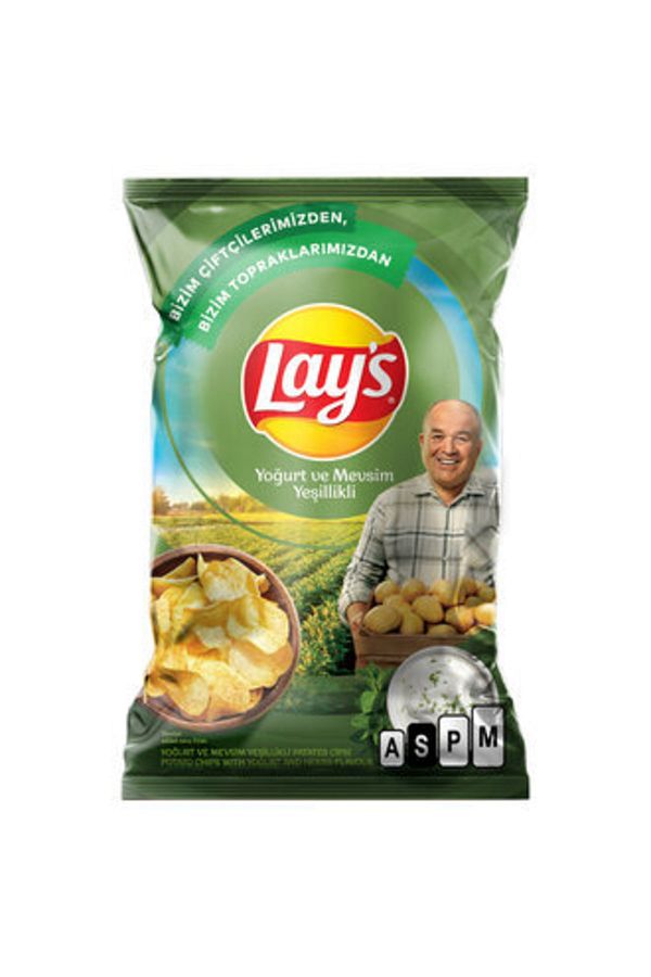 Lay's-زبادي سيزونز رقائق البطاطس الخضراء حجم كبير 107 جرام (8 قطع) 1